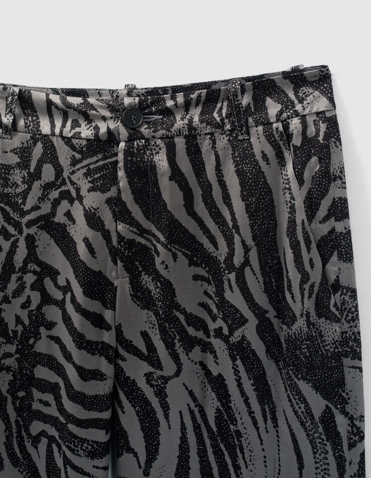 Pure Edition-Women’s grey wide-leg zebra print trousers-4