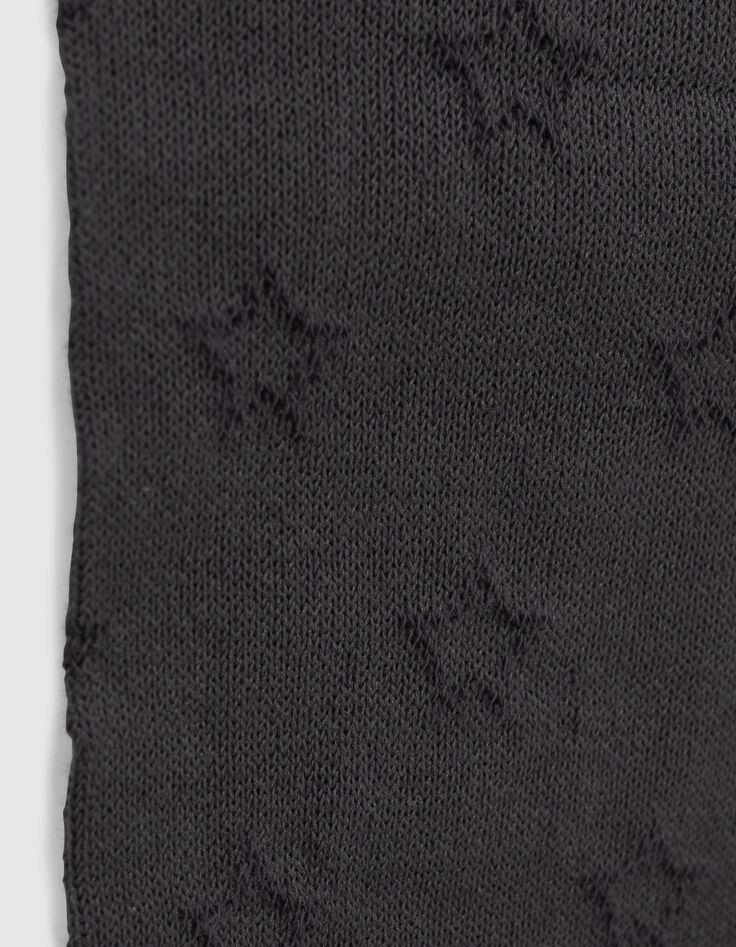 Collants gris tricot ajouré motifs étoiles fille-4 Collants gris tricot ajouré motifs étoiles fille-4