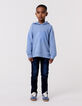 Blue sun-moon pattern hoodie for boy-1