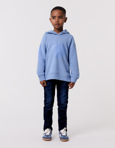 Blue sun-moon pattern hoodie for boy - IKKS