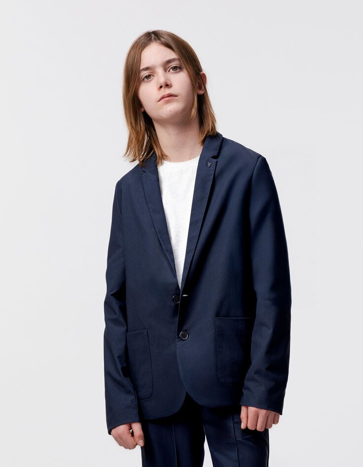 Dünner marineblauer Jungen-Blazer-1 Dünner marineblauer Jungen-Blazer-1