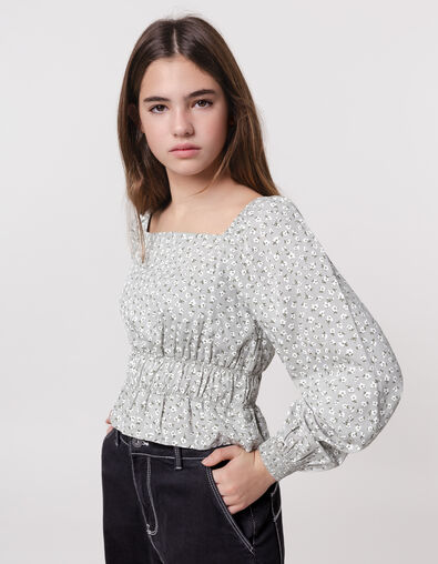 Blusa verde floral verano niña - IKKS