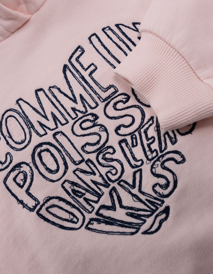 Roze hoodie geborduurde tekst in hartvorm meisjes-7