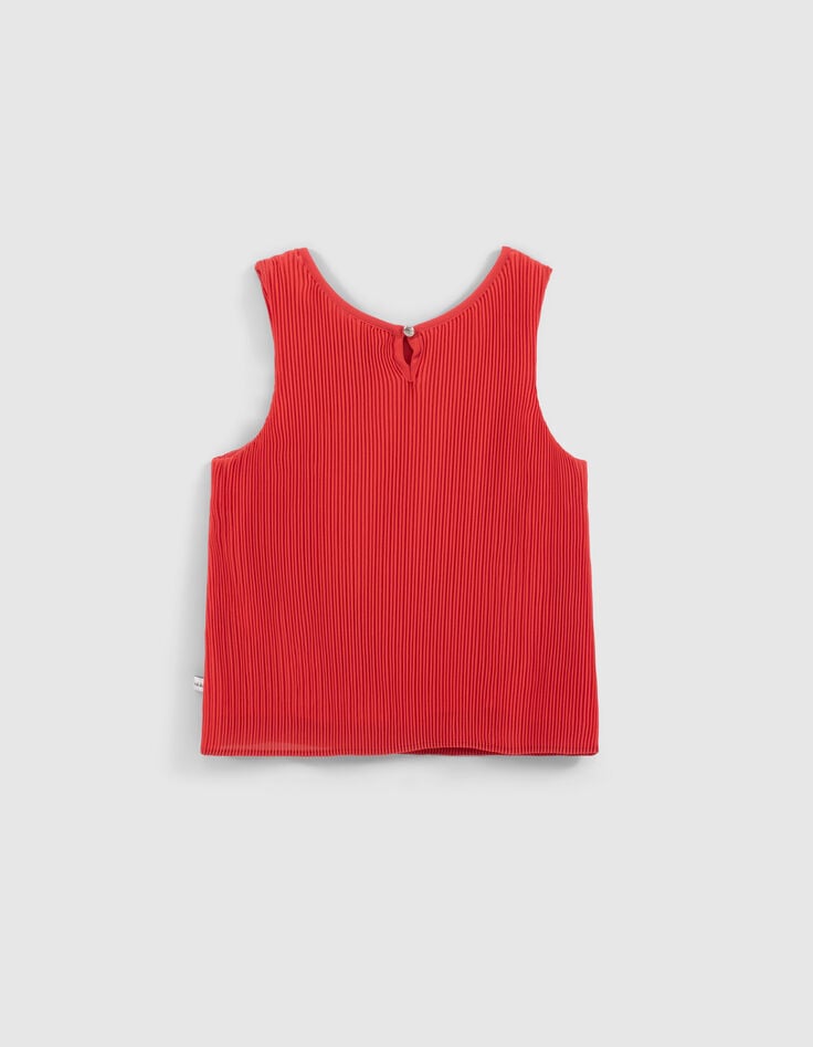 Rood vloeiend plissétopje meisjes -2 Rood vloeiend plissétopje meisjes -2