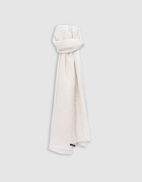 Pañuelo beige falso liso bordes flecos hombre - IKKS