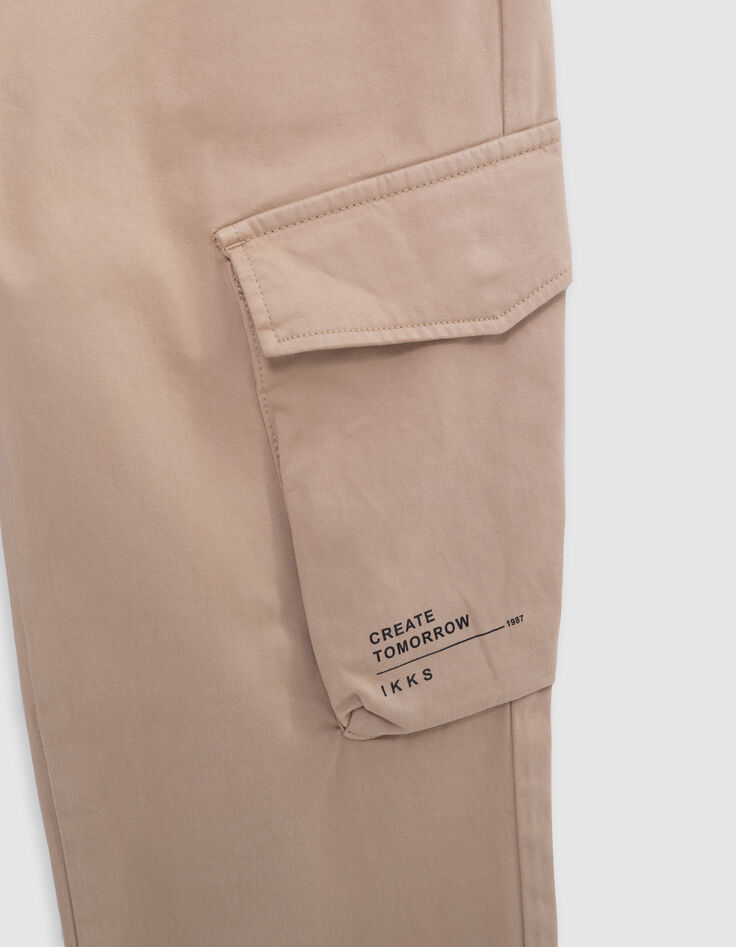 Pantalón JOGGER beige de niño con cintura elástica-7 Pantalón JOGGER beige de niño con cintura elástica-7