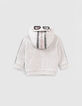 Cardigan gris capuche à lunettes bébé garçon-2