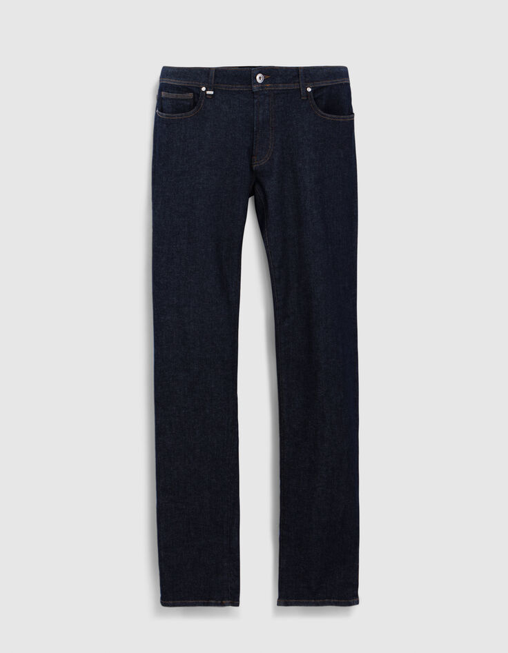 Donkerblauwe, unwashed SLIM herenjeans POWER STRETCH-6