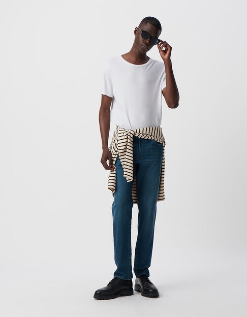 Camiseta blanca de algodón modal para hombre - IKKS