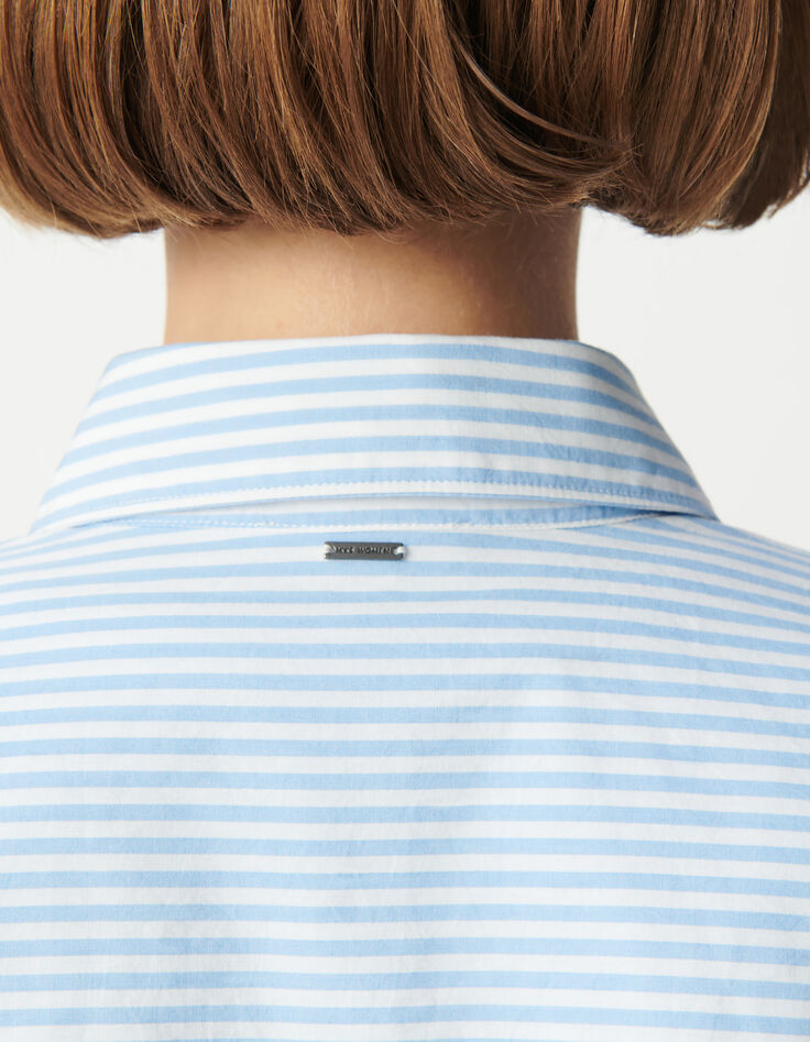 Women's oversize organic cotton blue striped shirt-6