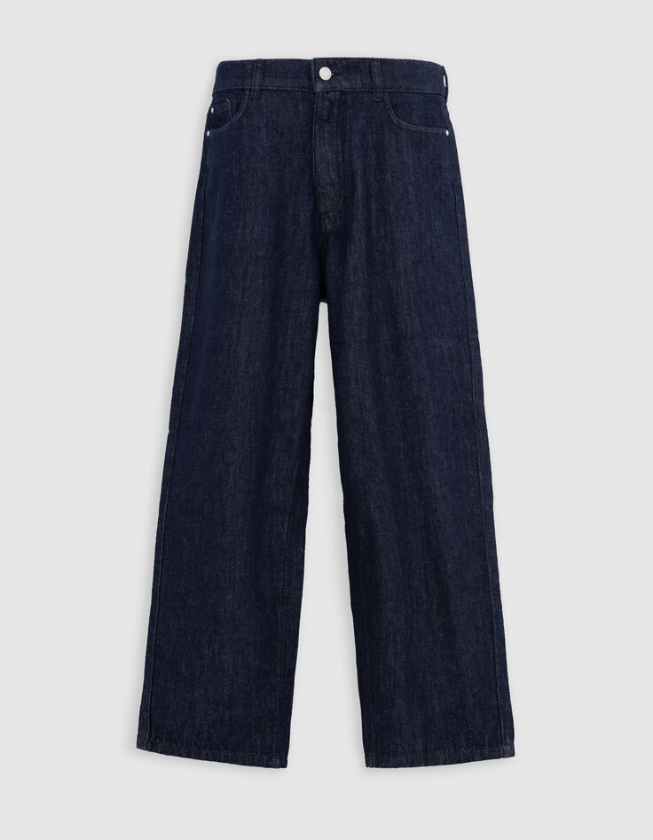 Women's raw blue cropped straight jeans-7