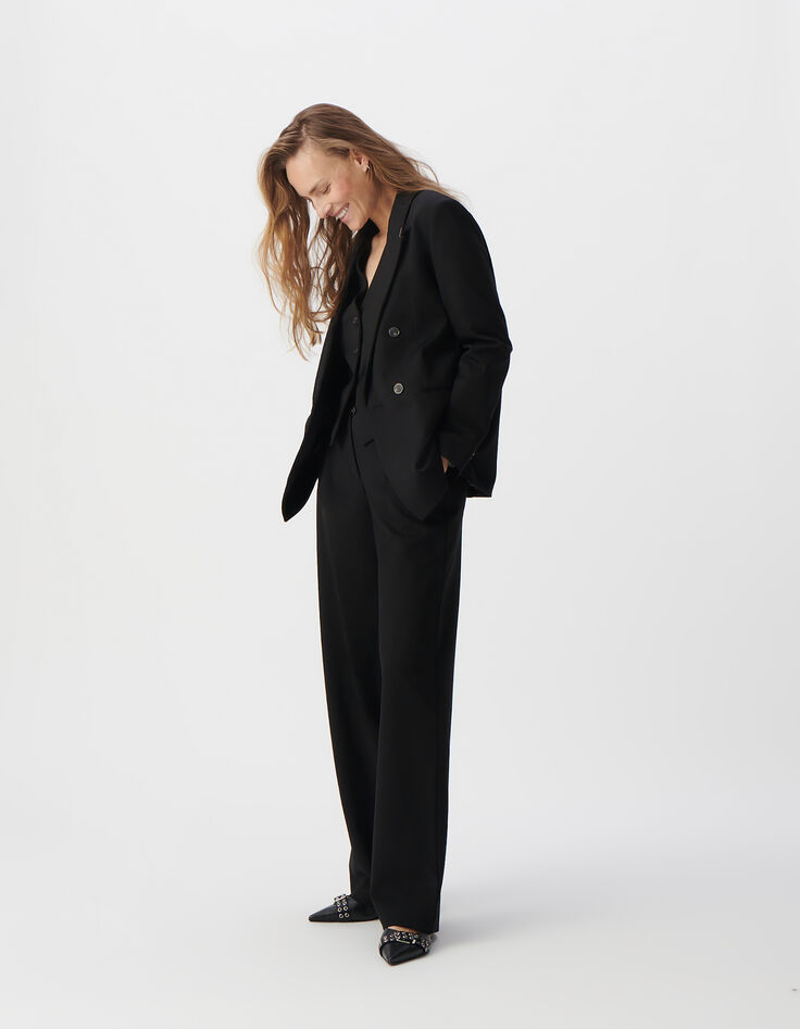 Women’s black Milano knit wide-fit suit jacket-2 Women’s black Milano knit wide-fit suit jacket-2