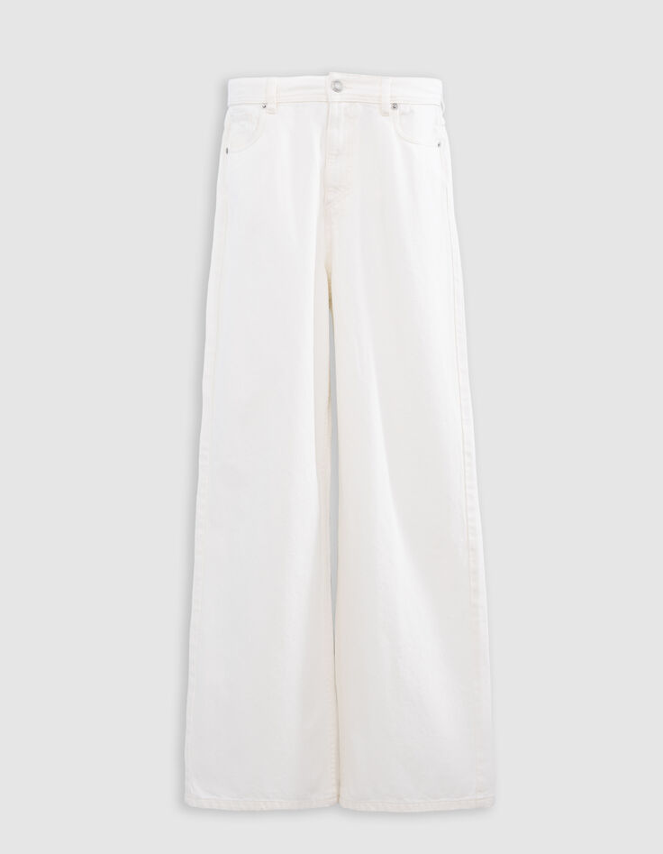 Jean large coton recyclé blanc cassé Femme-8