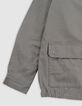 Khaki Mädchensafarijacke mit Maxi-Stickerei hinten-8