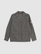Khaki Mädchensafarijacke mit Maxi-Stickerei hinten-5