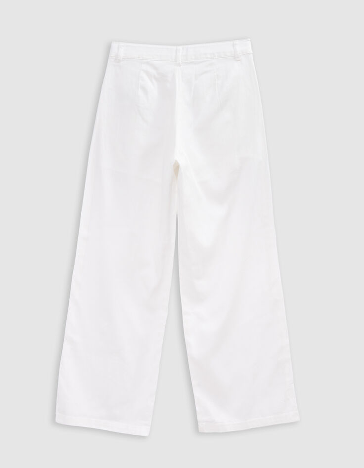 Pantalón large blanco roto pinzas niña-4