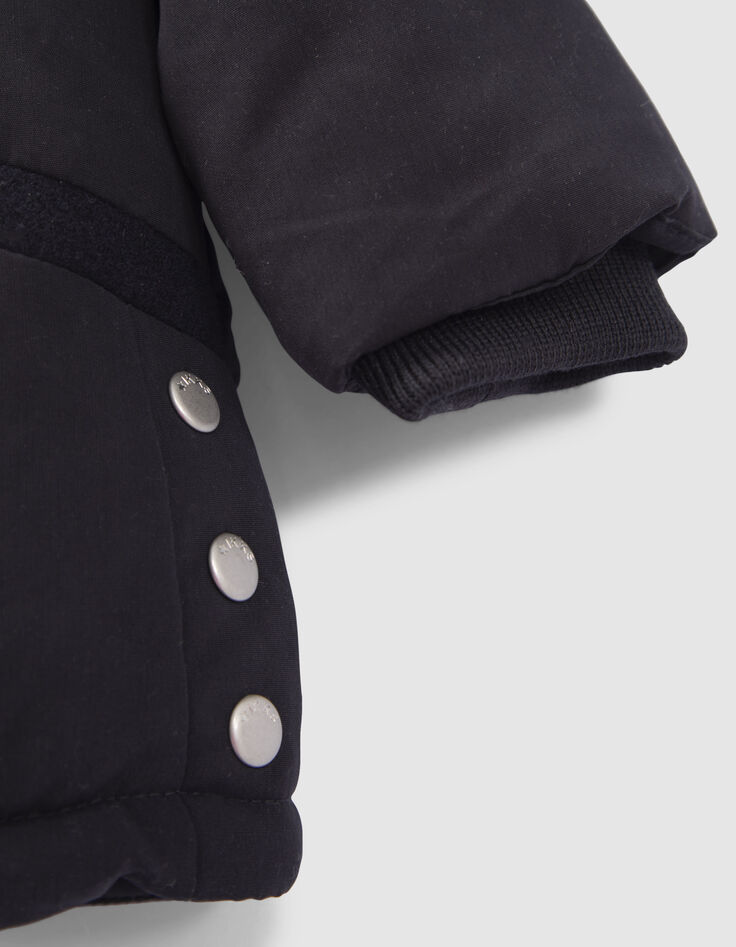 Parka marine fourrée à capuche bébé fille-5