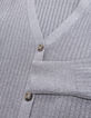 Cardigan chic gris tricot lurex ajouré Femme-8