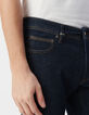 Donkerblauwe, unwashed SLIM herenjeans POWER STRETCH-5