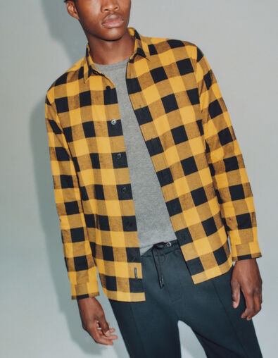 Chemise REGULAR yellow à motif carreaux Homme - IKKS