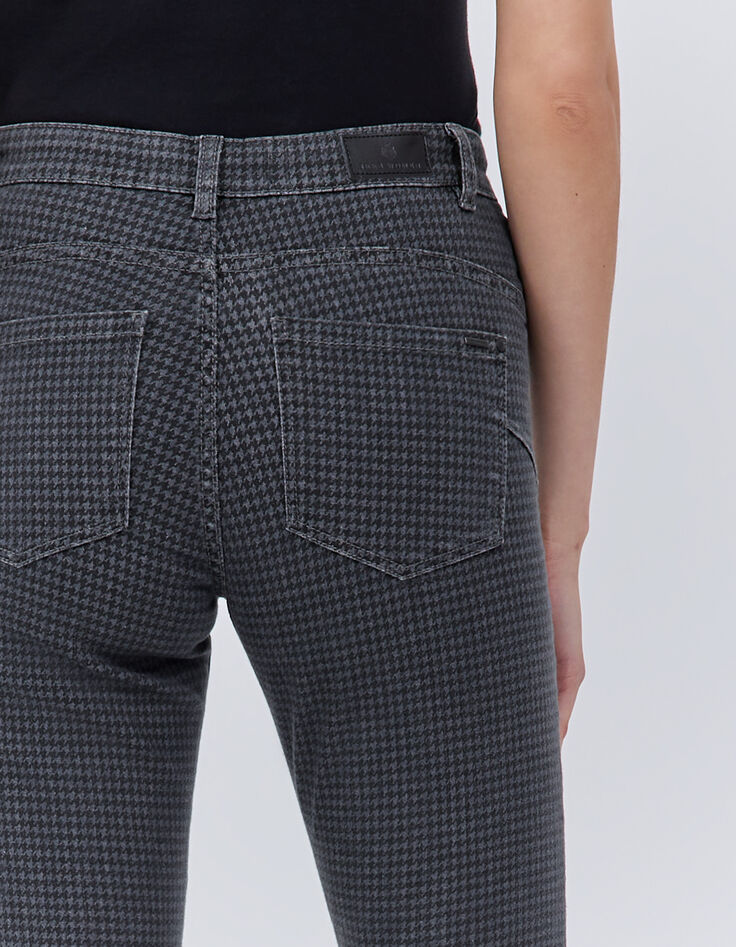 Vaqueros slim grises pata de gallo mujer -4