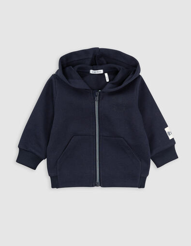 Baby boy blue zipped hooded cardigan - IKKS