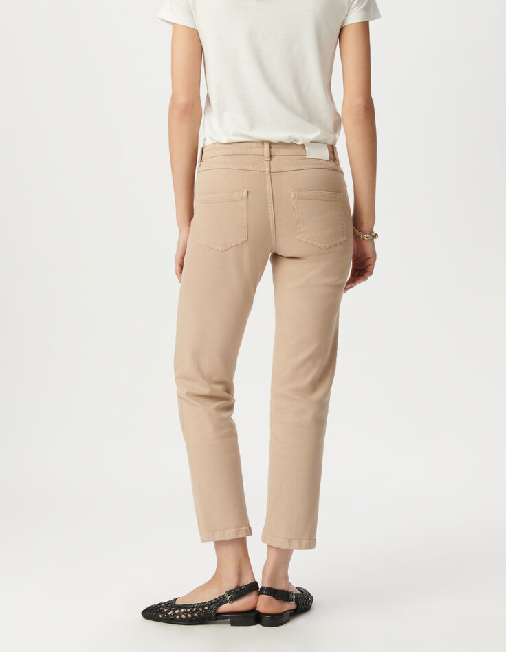 Beige high-waisted straight jeans-3 Beige high-waisted straight jeans-3