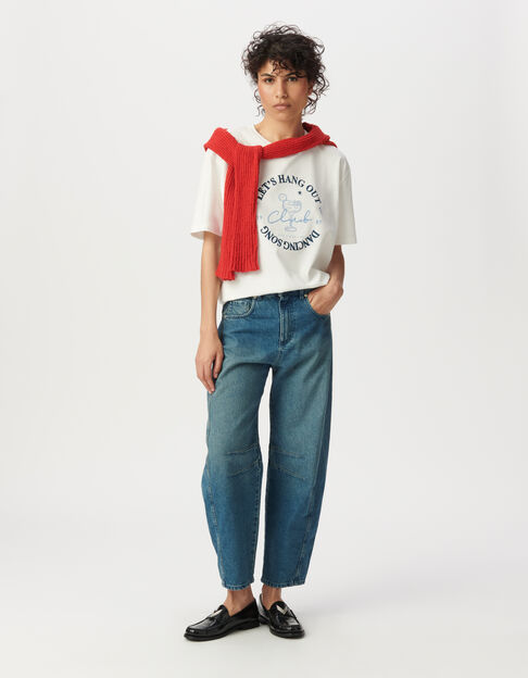 Tee-shirt blanc message visuel cocktail - IKKS