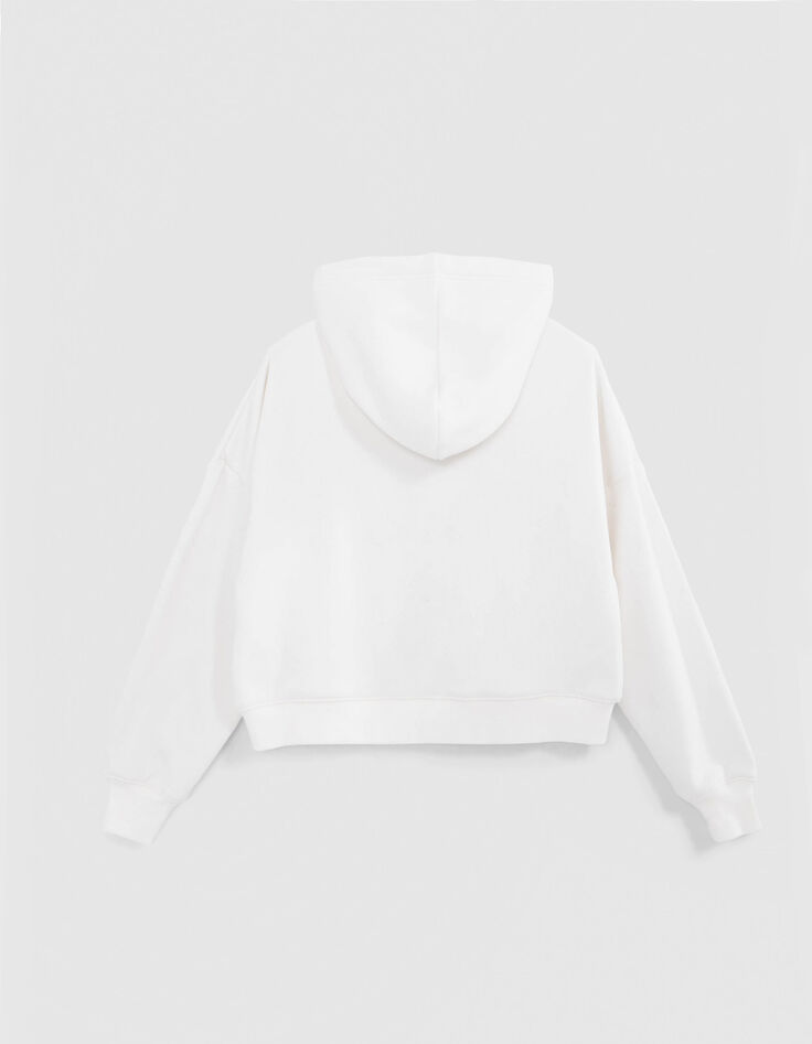 Sudadera crudo maxi mensaje azul bordado niña-5