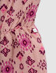 Combishort pink printed maxi ethnic girl-7