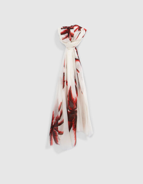 Fular rojo palmeras mujer - IKKS