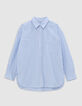 Women's oversize organic cotton blue striped shirt-7