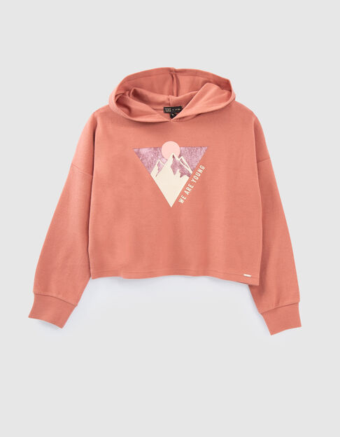 Sweat terracotta visuel montagne fille - IKKS