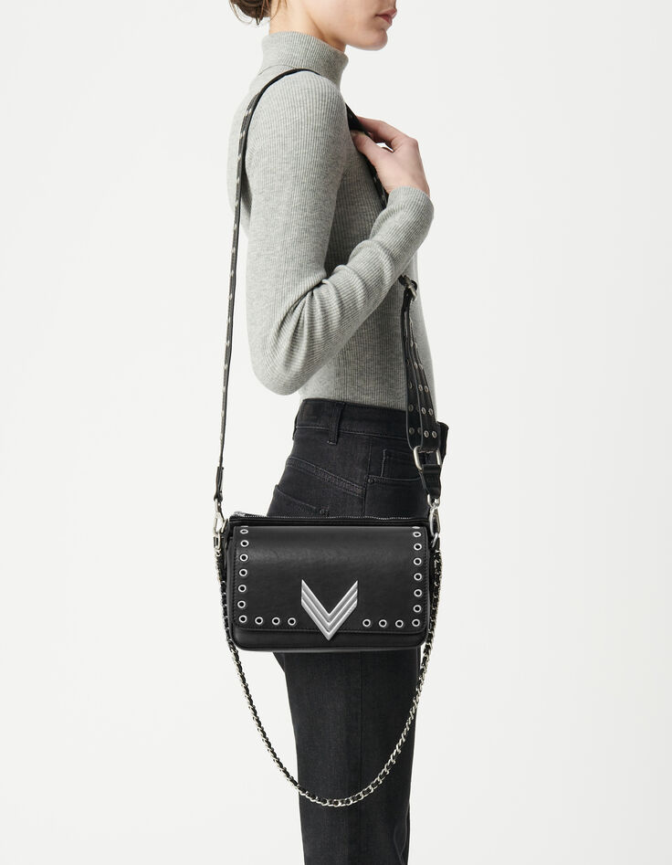 Le 111 ROCK noir cuir détails oeillets Femme-8