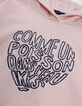 Roze hoodie geborduurde tekst in hartvorm meisjes-6